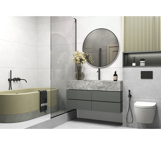 Керамогранит матовый Alma Ceramica Beton PRO 600х1200, цвет белый GFU60120BTP00R 1