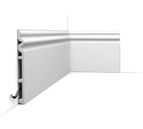 Плинтус напольный Oracdecor дюрополимер AUTOIRE Orac белый, под покраску SX193