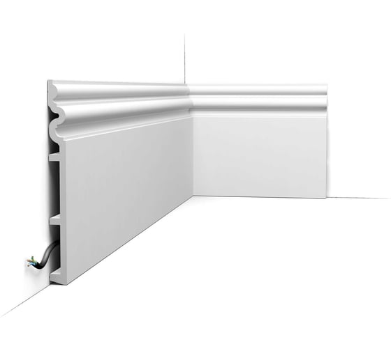 Плинтус напольный Oracdecor дюрополимер AUTOIRE Orac белый, под покраску SX193 1