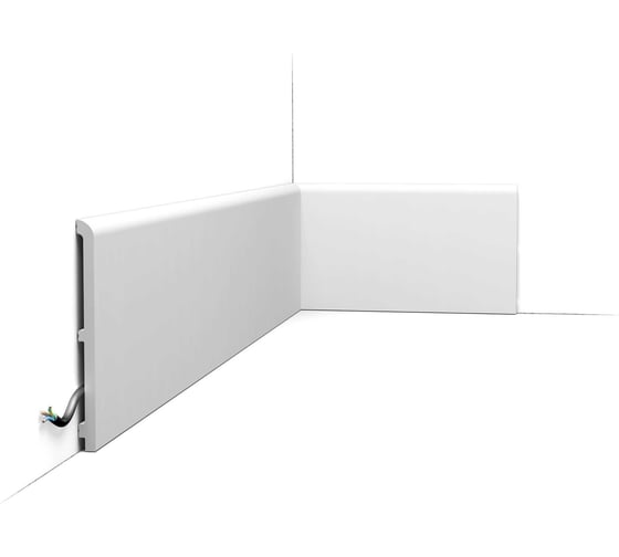 Плинтус напольный Oracdecor дюрополимер Orac белый под покраску SX212 1