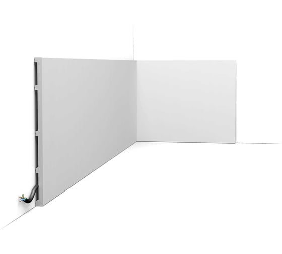 Плинтус напольный дюрополимер Oracdecor SQUARE Orac белый высокий под покраску SX207 1