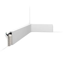 Плинтус напольный Oracdecor дюрополимер SQUARE Orac белый под покраску SX171