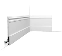 Плинтус напольный Oracdecor дюрополимер HIGH RISE Orac белый под покраску SX191