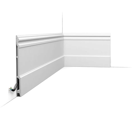 Плинтус напольный Oracdecor дюрополимер HIGH RISE Orac белый под покраску SX191