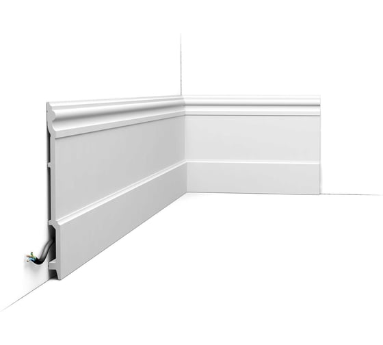 Плинтус напольный Oracdecor дюрополимер HIGH RISE Orac белый под покраску SX191 1