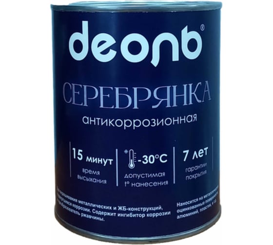 Серебрянка антикоррозионная Деоль 0.75л 00033195 1