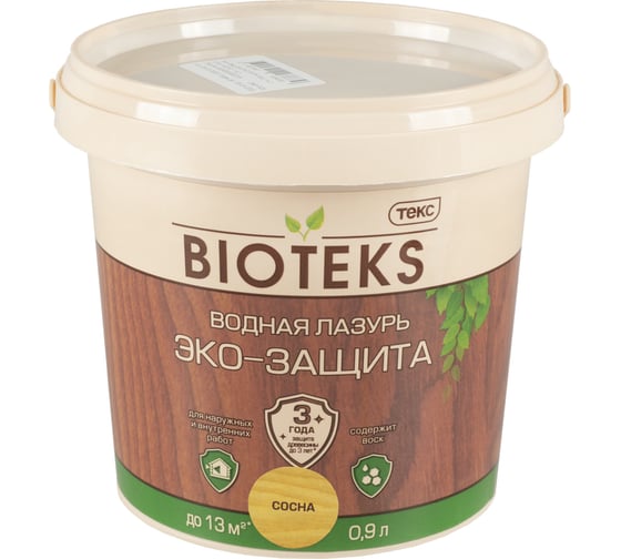Водная лазурь ТЕКС Bioteks Эко-защита (сосна; 0.9 л) 206913 1