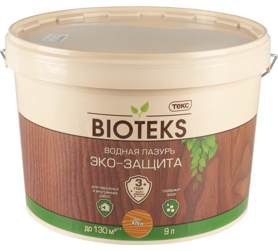 Водная лазурь ТЕКС Bioteks Эко-защита (клен; 9 л) 206906