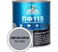 Эмаль ЭКСПЕРТ ПФ-115 глянцевая, светло-серая, RAL 7004 2.7 кг 34113
