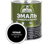Универсальная алкидная эмаль ЭКСПЕРТ полуматовая, черная, 2.5 кг 30501