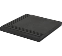 Ступень угловая полимерпесчаная weeco Берлин 330х345х23мм, цвет графит БУГ1