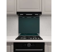 Защитный экран Normand 700х500х4 мм, RAL6004, из закаленного стекла, на кухонный фартук, для плиты от брызг, 136-621