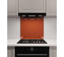 Защитный экран Normand 600х600х4 мм, RAL 2001, из закаленного стекла, на кухонный фартук, для плиты от брызг, 136-430