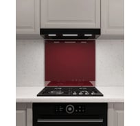 Защитный экран Normand 600х600х4 мм, RAL 3004, из закаленного стекла, на кухонный фартук, для плиты от брызг, 136-423