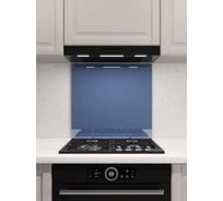 Защитный экран Normand 700х600х4 мм, RAL 5023, из закаленного стекла, на кухонный фартук, для плиты от брызг, 136-492