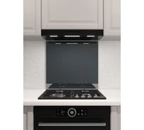 Защитный экран Normand 800х500х4 мм, RAL 7016, из закаленного стекла, на кухонный фартук, для плиты от брызг, 136-959