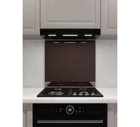 Защитный экран Normand 800х600х4 мм, RAL 8017, из закаленного стекла, на кухонный фартук, для плиты от брызг, 139-790