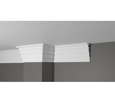 Карниз потолочный ударопрочный влагостойкий под покраску 120Х43Х2000 мм Decor-Dizayn DD514