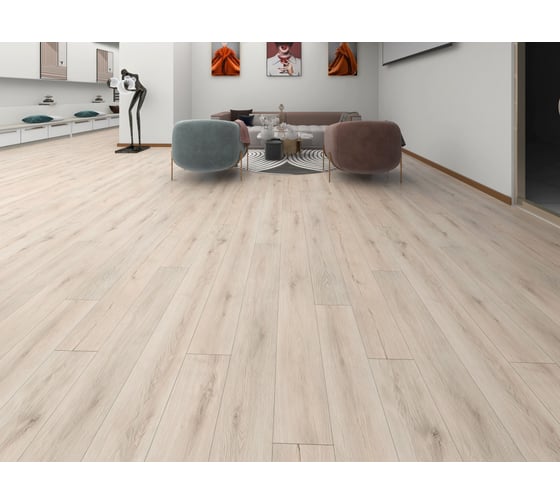 Виниловый пол FLOORWOOD Unit Дуб Лирика, 43 класс, толщина 4 мм, с микрофаской, влагостойкий, 2.6352 кв. м 5204