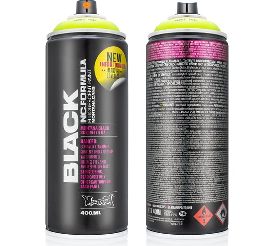 Краска MONTANA BLACK инфра-желтая, 0.4 л IN1000 BLK