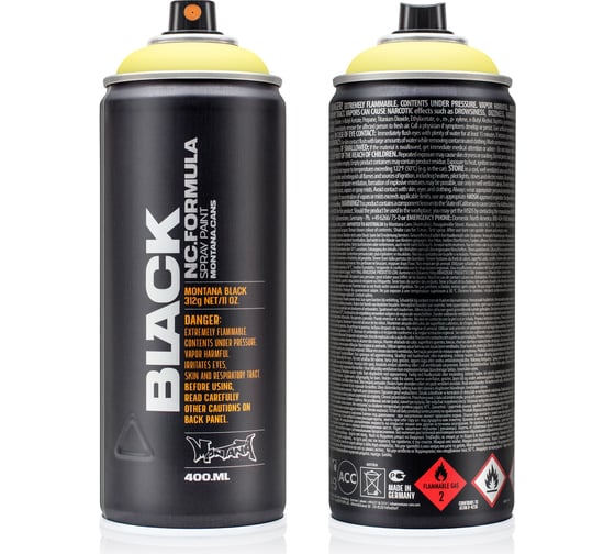 Краска MONTANA BLACK истинная желтая полутон, 0.4 л TR1010 BLK