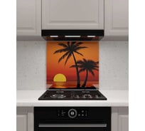 Защитный экран Normand 700х500х4 мм, рис. 10, из закаленного стекла, на кухонный фартук, для плиты от брызг, с фотопечатью 134-726