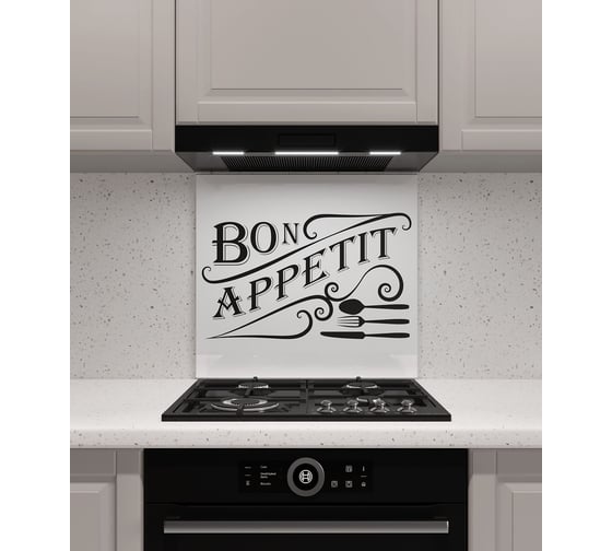 Защитный экран Normand 700х500х4 мм, рис. 13, из закаленного стекла, на кухонный фартук, для плиты от брызг, с фотопечатью 134-757 1