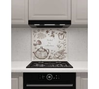 Защитный экран Normand 700х500х4 мм, рис. 20, из закаленного стекла, на кухонный фартук, для плиты от брызг, с фотопечатью 134-832