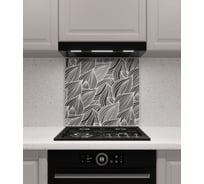 Защитный экран Normand 600х500х4 мм, рис. 18, из закаленного стекла на кухонный фартук для плиты от брызг с фотопечатью 134-252