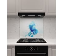 Защитный экран Normand 600х500х4 мм, рис. 19, из закаленного стекла на кухонный фартук для плиты от брызг с фотопечатью 134-269