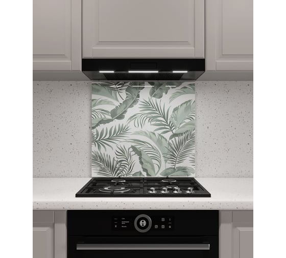 Защитный экран Normand 600х500х4 мм, рис. 30, из закаленного стекла на кухонный фартук для плиты от брызг с фотопечатью 134-597 1