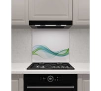 Защитный экран Normand 600х500х4 мм, рис. 24, из закаленного стекла на кухонный фартук для плиты от брызг с фотопечатью 134-511