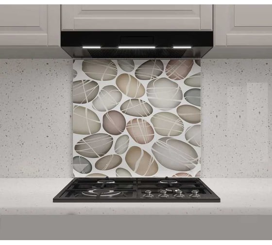 Защитный экран Normand 600х500х4 мм, рис. 9, из закаленного стекла на кухонный фартук для плиты от брызг с фотопечатью 134-429 1