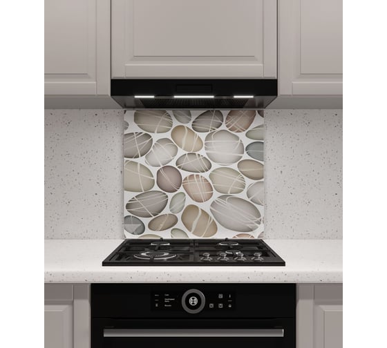 Защитный экран Normand 600х500х4 мм, рис. 9, из закаленного стекла на кухонный фартук для плиты от брызг с фотопечатью 134-429 1