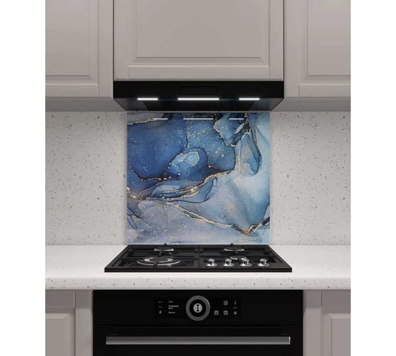 Защитный экран Normand 700х500х4 мм, рис. 28, из закаленного стекла, на кухонный фартук, для плиты от брызг, с фотопечатью 134-917 1