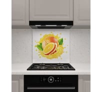 Защитный экран Normand 700х500х4 мм, рис. 5, из закаленного стекла, на кухонный фартук, для плиты от брызг, с фотопечатью 134-689