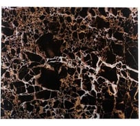 Защитный экран Normand 600х500х4 мм, Мрамор Имперадор голд, из закаленного стекла на кухонный фартук для плиты от брызг с фотопечатью 109-833