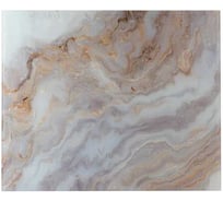 Защитный экран Normand 600х500х4 мм, Мрамор Арабеско серый, из закаленного стекла на кухонный фартук для плиты от брызг с фотопечатью 109-857