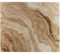 Защитный экран Normand 600х500х4 мм, Мрамор Оникс бежевый, из закаленного стекла на кухонный фартук для плиты от брызг с фотопечатью 109-840