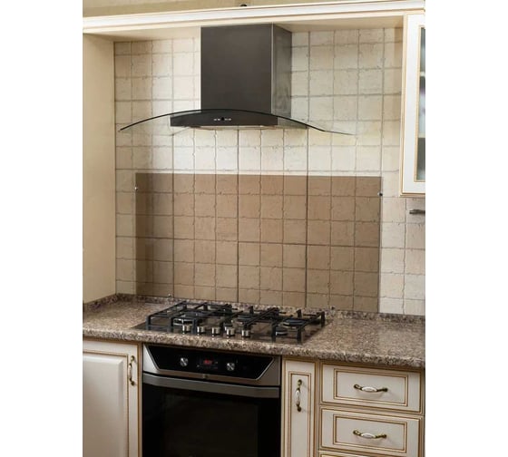 Защитный экран Normand 600х1000х4 мм, бронзовый, из закаленного стекла на кухонный фартук для плиты от брызг 105-378 1