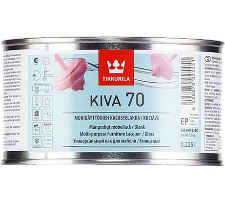 Лак для мебели TIKKURILA Кива 70 глянцевый, 0,225 л 27376