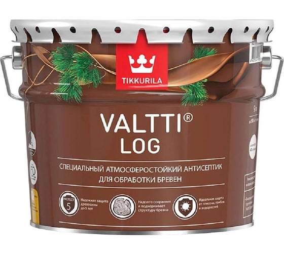 Антисептик для дерева Tikkurila Валтти Log тик, 9 л 52012 700010353 1