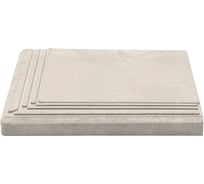 Ступень угловая полимерпесчаная WEECO Флоренция 355*355*23 мм, цвет светло-серый ФУСС1