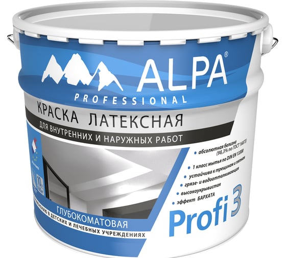 Краска ALPA Альпа Профи 3, прозрачная, база C, 9.06л 3488570011539 1