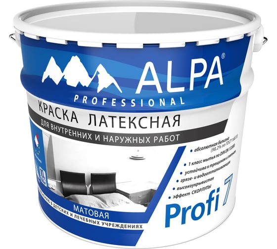 Краска ALPA Альпа Профи 7 NEW прозрачная, база С, 9.06л 3488570011591 1