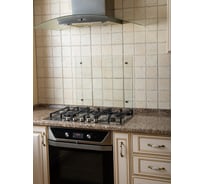Защитный экран Normand 800х600х4 мм, прозрачный, из закаленного стекла, на кухонный фартук, для плиты от брызг, 136-294