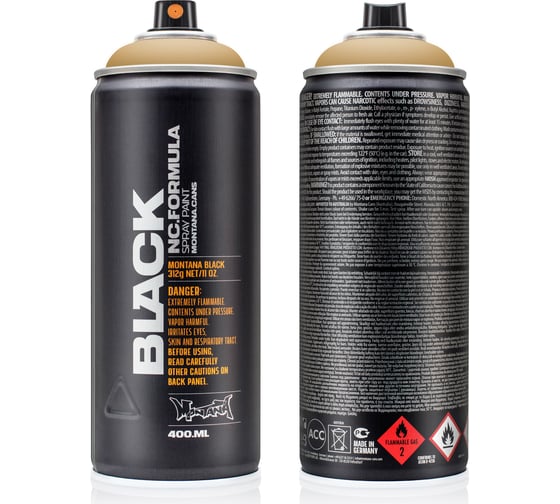 Краска MONTANA BLACK песочная, 0.4 л 8010 BLK 1
