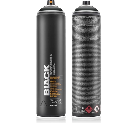 Краска MONTANA BLACK черная, 0.6 л 9001 BLK-600
