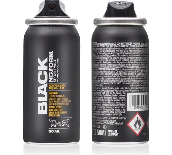 Краска MONTANA BLACK черная, 0.05 л 9001 BLK-50