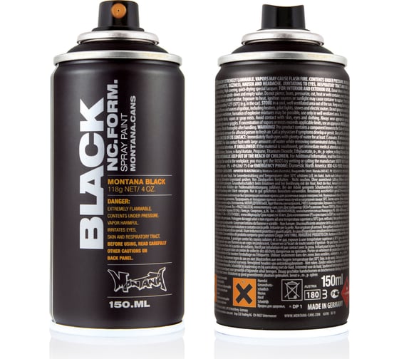 Краска MONTANA BLACK черная, 0.15 л 9001 BLK-150 1